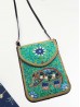 Hand-made Beaded Faux Leather Mini Purse Hand-made Beaded Faux Leather Mini Purse